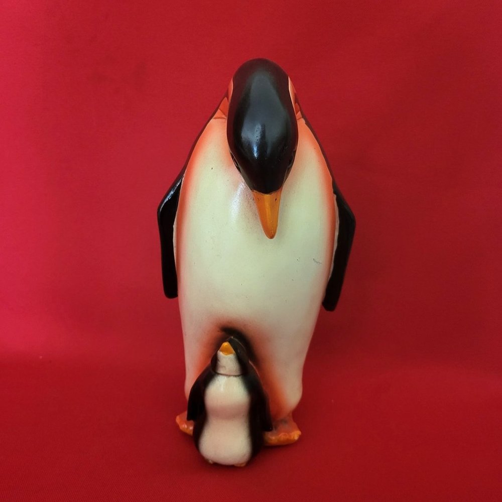 Father and Baby Penguin Figurine 10" Tall